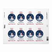 雪だるまレッドPERSONALIZATION長方形 ラベル (フルシート)