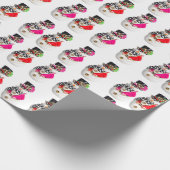 雪だるまレトロヴィンテージクリスマススノーマンおもしろい ラッピングペーパー (角)