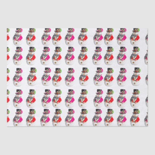 雪だるまレトロヴィンテージクリスマススノーマンおもしろい 薄葉紙 (正面)