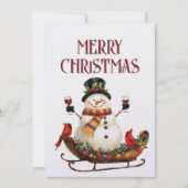 雪だるまワインウィンタークリスマス シーズンカード (正面)