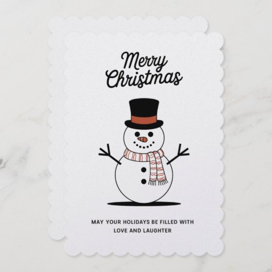 雪だるまワンダーランドのクリスマスカード シーズンカード (正面/裏面)