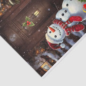 雪だるまヴィンテージクリスマスシーンティッシュペーパー 薄葉紙 (詳細)