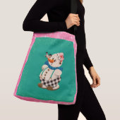 雪だるまヴィンテージクリスマス クロスボディバッグ (クローズアップ)