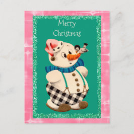 雪だるまヴィンテージクリスマス シーズンポストカード
