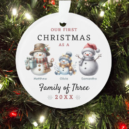 雪だるま三種初めてのクリスマス オーナメント