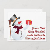 雪だるま与え... シーズンポストカード (正面/裏面)