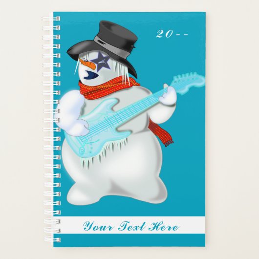 雪だるま付きギタおもしろいプランナーパーソナライズされた プランナー手帳 (正面)