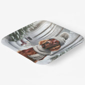 雪だるま付きクリスマスアイリッシュセッター ペーパープレート (傾斜あり)