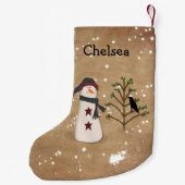雪だるま付きツリークリスマスストッキング スモールクリスマスストッキング (裏面)