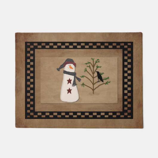 雪だるま付きツリードアマット ドアマット (正面)