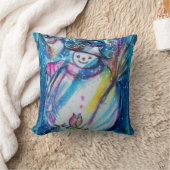 雪だるま付きフクロウ クッション (ブランケット)