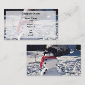 雪だるま付き帽子とスカーフ 名刺 (正面/裏面)