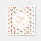 雪だるま付き文字ナプキンス スタンダードカクテルナプキン (正面)