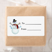 雪だるま付き雪片ギフトラベル ラベル (インサイチュ)