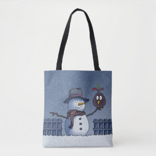 雪だるま付き トートバッグ