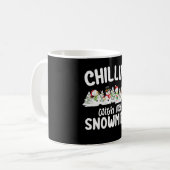 雪だるま仲間とくつろぎクリスマス コーヒーマグカップ (正面左)