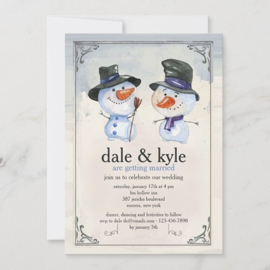 雪だるま仲間の招待状 招待状 (正面)