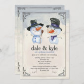 雪だるま仲間の招待状 招待状 (正面/裏面)