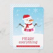 雪だるま企業のホリデーかわいい雪ビジネス 招待状 (正面/裏面)