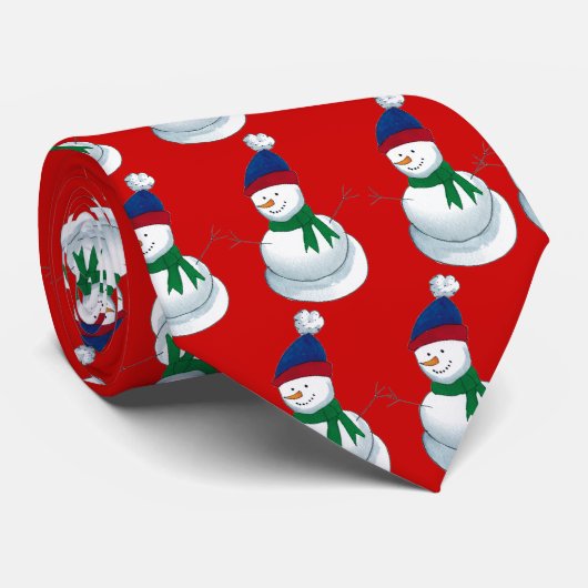雪だるま休日のタイ ネクタイ (ロール)