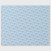 雪だるま伝統的クリスマスON LIGHT BLUE ラッピングペーパー (フラット)