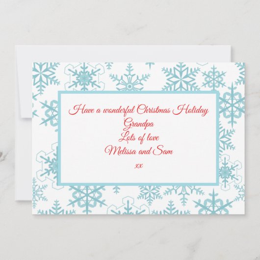 雪だるま伝統的グランドパギフトカードホルダー カード (裏面)