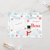 雪だるま伝統的ボスギフトカードホルダー カード (正面/裏面インサイチュ)