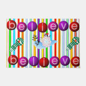 雪だるま信じクリスマスマット ドアマット (正面)