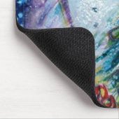 雪だるま入り玩具白青黄 マウスパッド (コーナー)