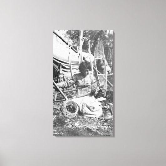 雪だるま写真作りアラスカ人 キャンバスプリント (正面)