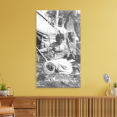 雪だるま写真作りアラスカ人 キャンバスプリント (インサイチュ (リビング))