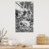 雪だるま写真作りアラスカ人 ポスター (キッチン)