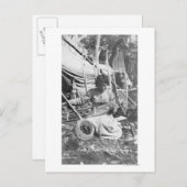 雪だるま写真作りアラスカ人 ポストカード (正面/裏面)