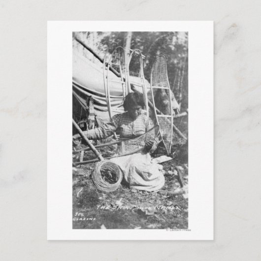 雪だるま写真作りアラスカ人 ポストカード (正面)