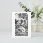 雪だるま写真作りアラスカ人 ポストカード (スタンド正面)