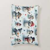 雪だるま写真枕 アクセントクッション (裏面(縦))