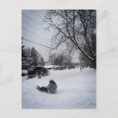 雪だるま冬おもしろい ポストカード (正面)