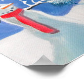 雪だるま冬のシーンフォークアー絵画ト ポスター (角)