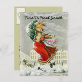 雪だるま冬の住所はがき 案内ポストカード (正面/裏面)