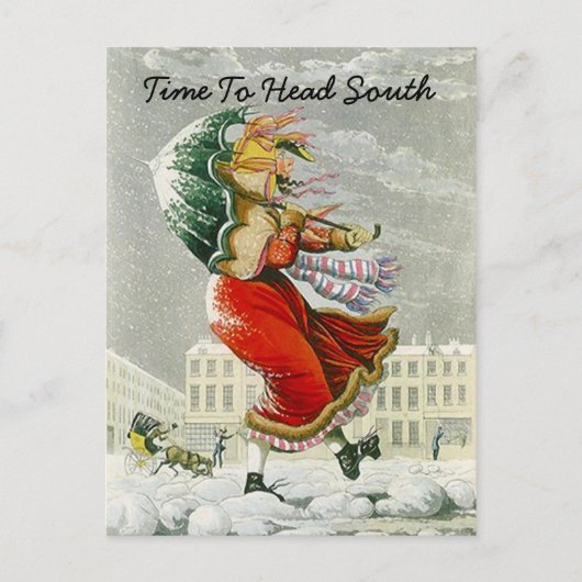 雪だるま冬の住所はがき 案内ポストカード (正面)