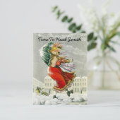 雪だるま冬の住所はがき 案内ポストカード (スタンド正面)