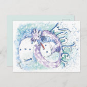 雪だるま冬シーズンポストカード ポストカード (正面/裏面)