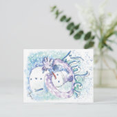 雪だるま冬シーズンポストカード ポストカード (スタンド正面)