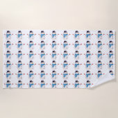 雪だるま冬ビーチタオル ビーチタオル (正面)