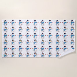 雪だるま冬ビーチタオル ビーチタオル