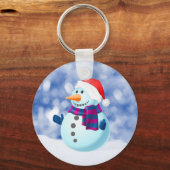 雪だるま冬メリークリスマス雪 キーホルダー (正面)