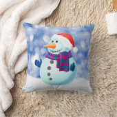 雪だるま冬メリークリスマス雪 クッション (ブランケット)