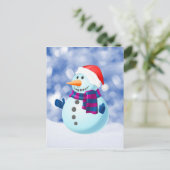 雪だるま冬メリークリスマス雪 シーズンポストカード (スタンド正面)