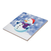 雪だるま冬メリークリスマス雪 タイル (側面)