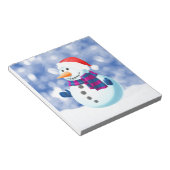 雪だるま冬メリークリスマス雪 ノートパッド (アングル)